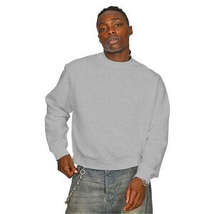 Casual Classics Unisex Adult  Combed Cotton Extended Neckline Boxy Oversi / Ash